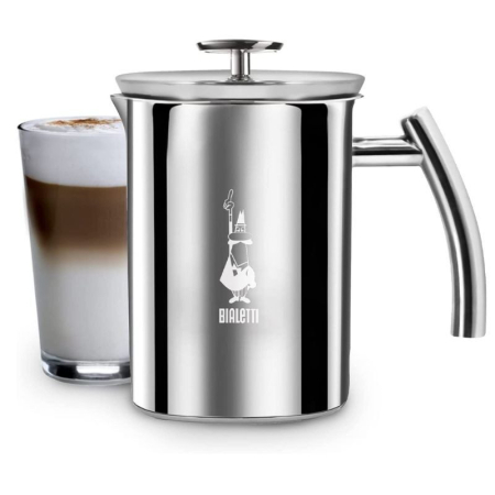Coffee Corner - BIALETTI Cappuccinatore Inox 330ml - Spumator de Lapte Manual pentru Cappuccino și Latte