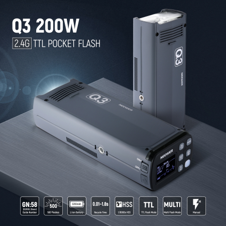 Blit portabil Neewer Q3 200W cu declansator QPRO-S (pentru Sony) [1]