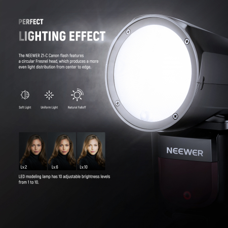 Blit Speedlite Neewer Z1-C TTL cu cap rotund [2]