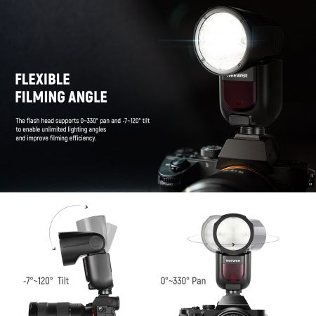 Blit Speedlite Neewer Z1-S TTL cu cap rotund, comp. Sony [6]