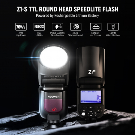Blit Speedlite Neewer Z1-S TTL cu cap rotund, comp. Sony [1]