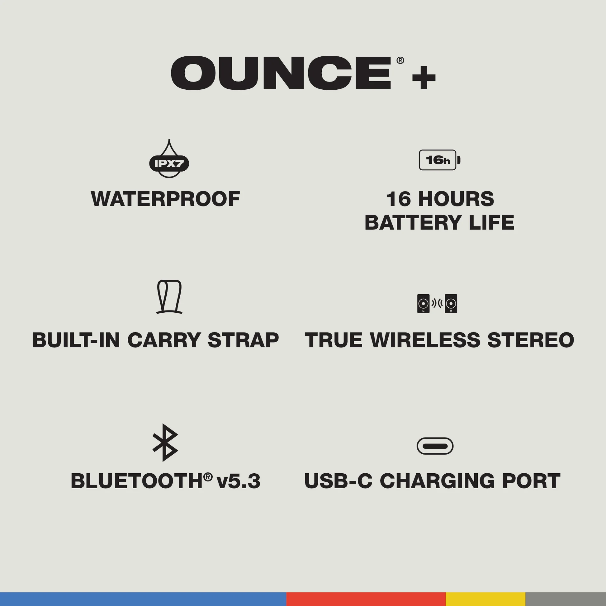 Boxa portabila Skullcandy Ounce+ Compact, Gri [3]