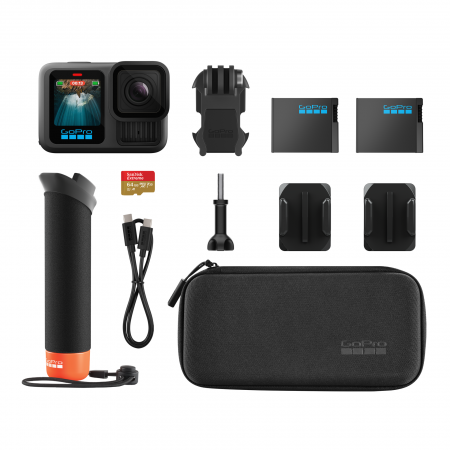 Camere video de actiune & accesorii - GoPro HERO13 Black Bundle 64GB Baterie 5.3K60 27MP Waterproof 10m