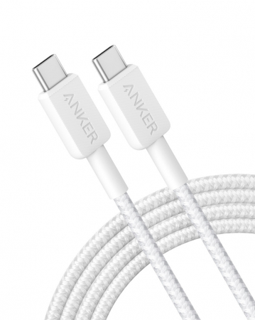 Laptop, Tablete & Telefoane - Cablu Anker 322 USB-C la USB-C, 60W, 1.8 metri, Alb