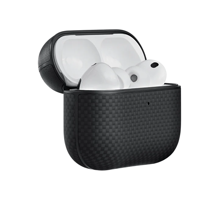 Accesorii telefoane mobile - Carcasa Pitaka pentru AirPods Pro 3, Fibra de Aramida, Negru