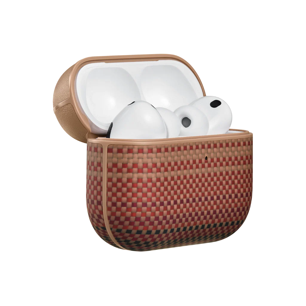 Accesorii telefoane mobile - Carcasa Pitaka pentru AirPods Pro 3, Fibra de Aramida, Sunset