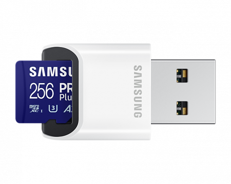 Card de memorie microSD SAMSUNG PRO Plus, 256 GB + cititor [1]