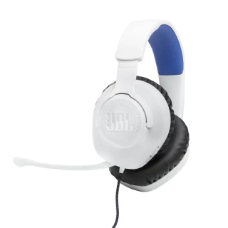 PC, Periferice & Software - Casti gaming JBL Quantum 100 Playstation, cu fir, Alb/Albastru