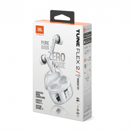 Casti In-Ear JBL Tune Flex 2 Ghost Edition, Alb transparent [9]