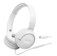 TV, Audio-Video & Foto - Casti On-Ear JBL Tune520C, cu fir, USB-C, Alb