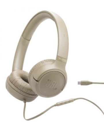 TV, Audio-Video & Foto - Casti On-Ear JBL Tune520C, USB-C, cu fir, Bej
