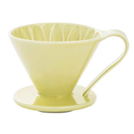 Coffee Corner - Dripper CAFEC Arita Cone Flower, Portelan, 4 cesti, Galben