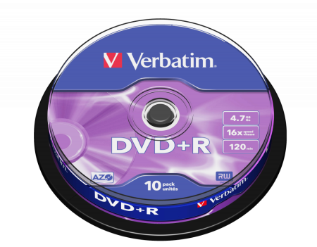 Unitati Optice Externe - DVD+R AZO VERBATIM 16x 4.7GB 10 BUC Matt silver surface