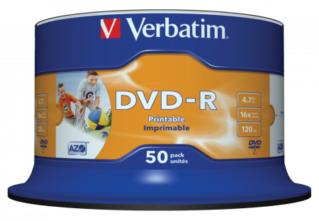 DVD-R printabil VERBATIM, 16x, 4.7GB, 50 buc [1]