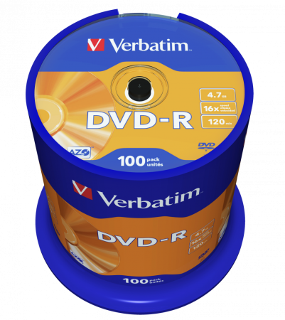DVD-R VERBATIM, 16x, 4.7GB, Matt Silver, 100 buc [1]