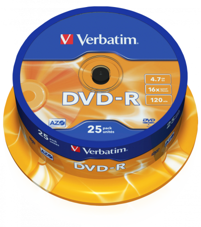 Unitati Optice Externe - DVD-R VERBATIM, 16x, 4.7GB, Matt Silver, 25 buc