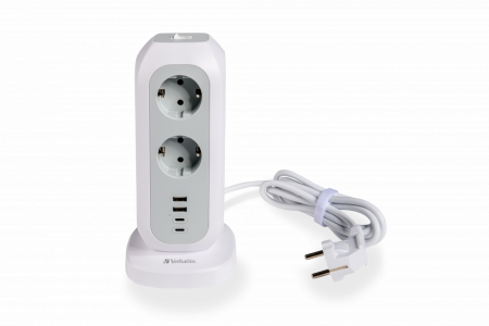 Extensie multi-plug EU Verbatim EUPT-01, 11 prize AC, 2 x USB-C, 2 x USB-A [1]