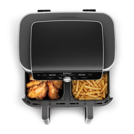 Friteuza dubla cu aer cald Ninja Airfryer DualZone DZ901EU, Gri [2]