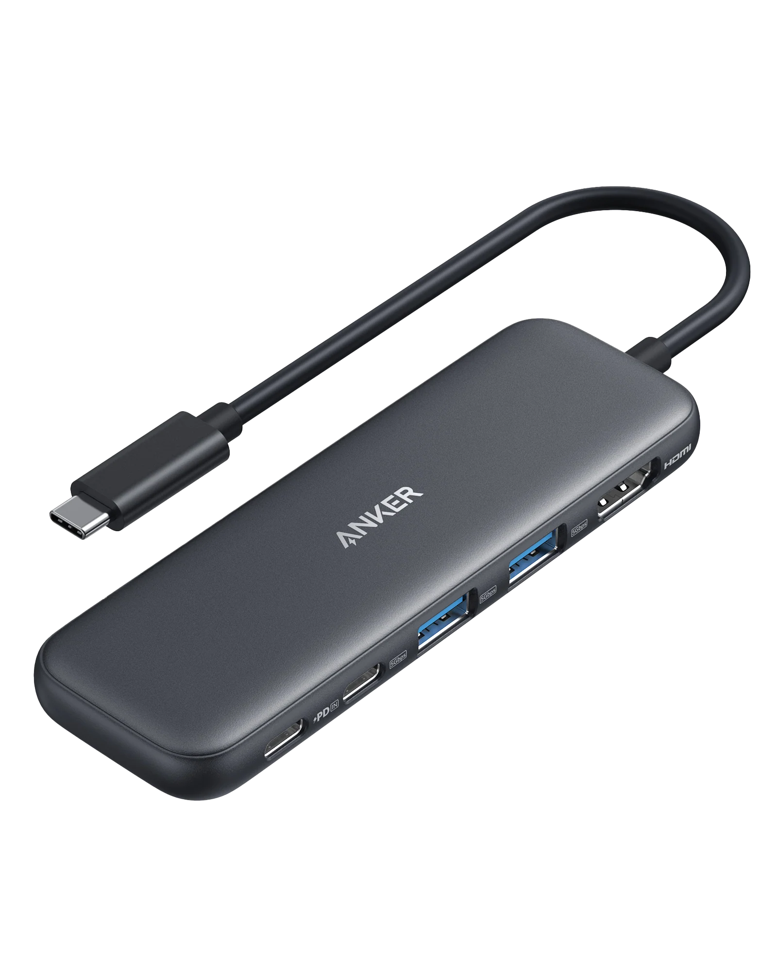 Accesorii laptop - Hub Ultra-Slim Anker 332 USB-C 5-in-1, 4K HDMI, 85W PD, Negru