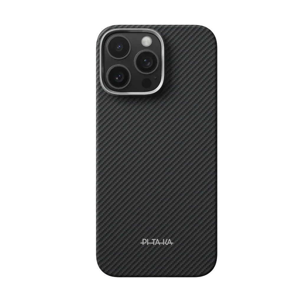 Laptop, Tablete & Telefoane - Husa Pitaka pentru iPhone 16 Pro, Ultra-Slim Case PitaTap™, Negru/Gri