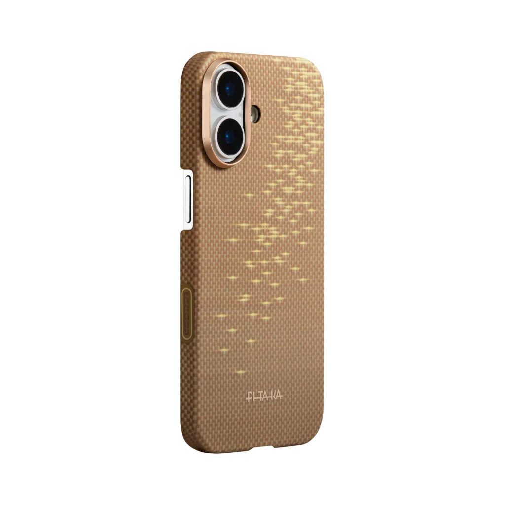 Accesorii telefoane mobile - Husa Pitaka pentru iPhone 17 Glinds of Gold, Ultra-Slim, Auriu