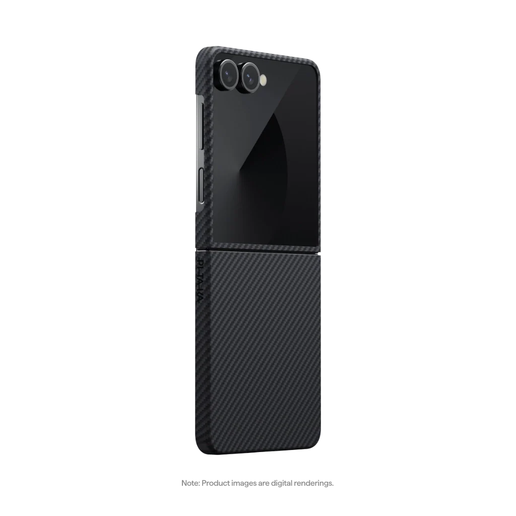 Accesorii telefoane mobile - Husa Pitaka pentru Samsung Galaxy Z Flip7, MagEZ 7, 600D, Ultra-Slim, Negru/Gri