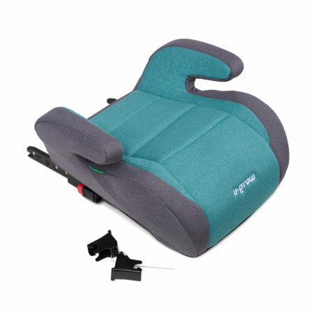 Inaltator auto U-GROW, R129, ISOFIX, 15-36 kg, 125-150 cm, Verde / Gri [3]