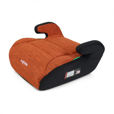 Jucarii, Copii & Bebe - Inaltator auto U-GROW, R129, fara ISOFIX, 15-36 kg, 125-150 cm, Negru / Caramiziu