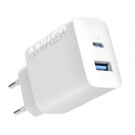 Incarcatoare retea - Incarcator retea Anker 312, 20W, USB-C USB-A, Alb