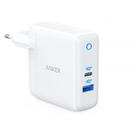 Incarcatoare retea - Incarcator retea Anker PowerPort PD+2, 35W, USB-C, USB-A, Alb