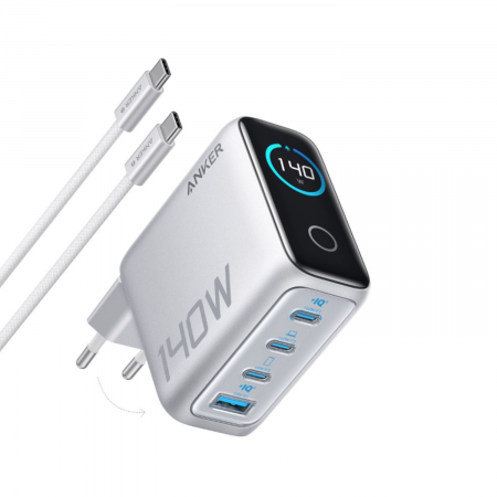 Incarcatoare retea - Incarcator retea Anker Zolo 140W, USB-C, USB-A, Argintiu
