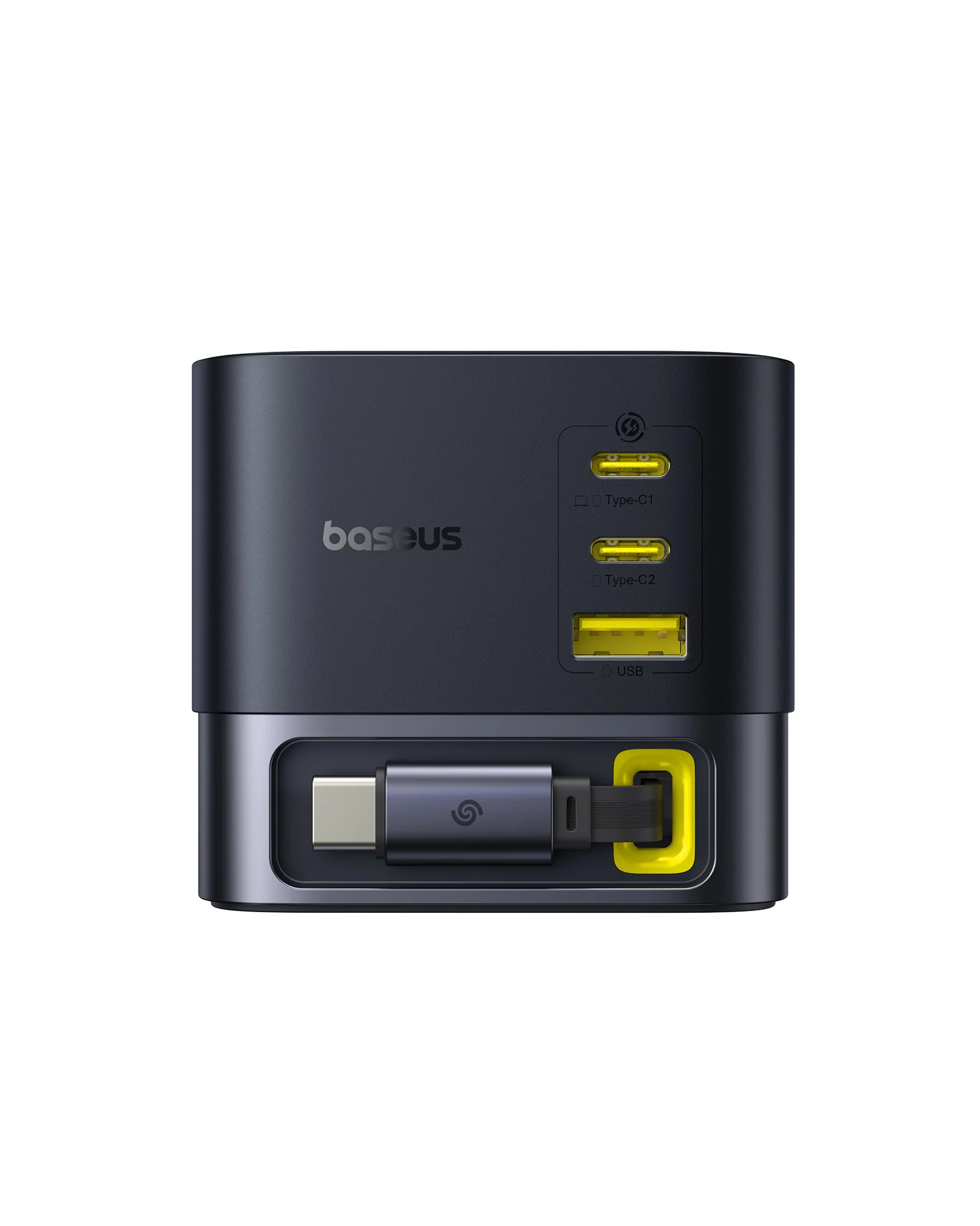 Incarcatoare retea - Incarcator retea Baseus Super GaN cu prelungitor 1.5m 100W 3x USB-C 1x USB-A Cosmic Black