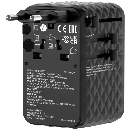 Incarcator Verbatim Charge 'n' Travel 100W, GaN III, Negru [4]
