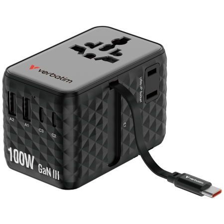 Incarcatoare retea - Incarcator Verbatim Charge 'n' Travel 100W, GaN III, Negru
