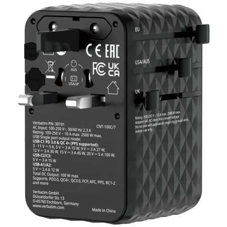 Incarcator Verbatim Charge 'n' Travel 100W, GaN III, Negru [1]