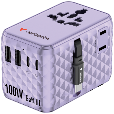 Incarcator Verbatim Charge 'n' Travel 100W, GaN III, Violet [1]