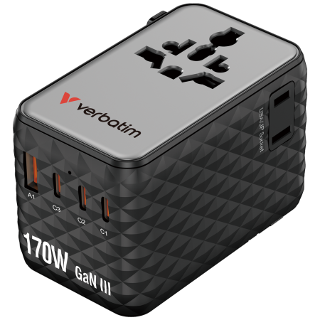 Incarcatoare retea - Incarcator Verbatim  Charge 'n' Travel 170W, GaN III, Negru