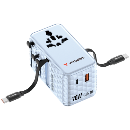 Incarcator Verbatim Charge 'n' Travel 70W, GaN III, Albastru [1]