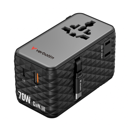Incarcator Verbatim Charge 'n' Travel 70W, GaN III, Negru [1]