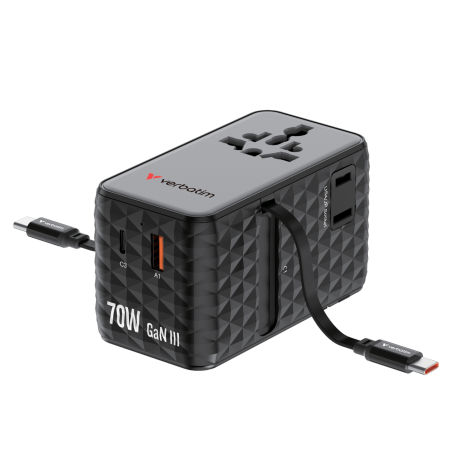 Incarcatoare retea - Incarcator Verbatim Charge 'n' Travel 70W, GaN III, Negru