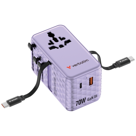 Incarcator Verbatim Charge 'n' Travel 70W, GaN III, Violet [1]