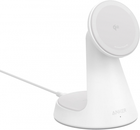 Laptop, Tablete & Telefoane - Incarcator wireless Anker MagGo Stand Qi2 360 15W, Alb