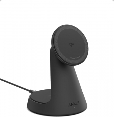 Laptop, Tablete & Telefoane - Incarcator wireless Anker MagGo Stand Qi2 360 15W, Negru