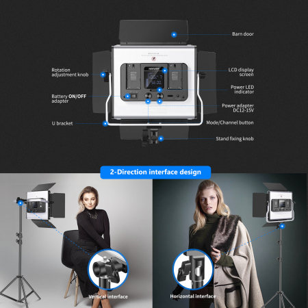 Kit lumini studio RGB Neewer 660PRO 2x lampi LED RGB [5]