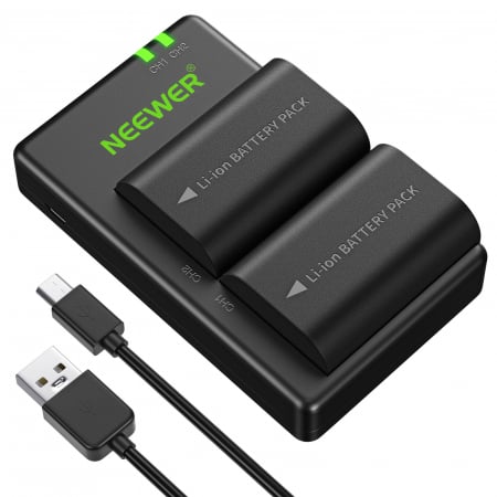 TV, Audio-Video & Foto - Kit incarcator + 2 acumulatori Neewer LP-E6/E6N