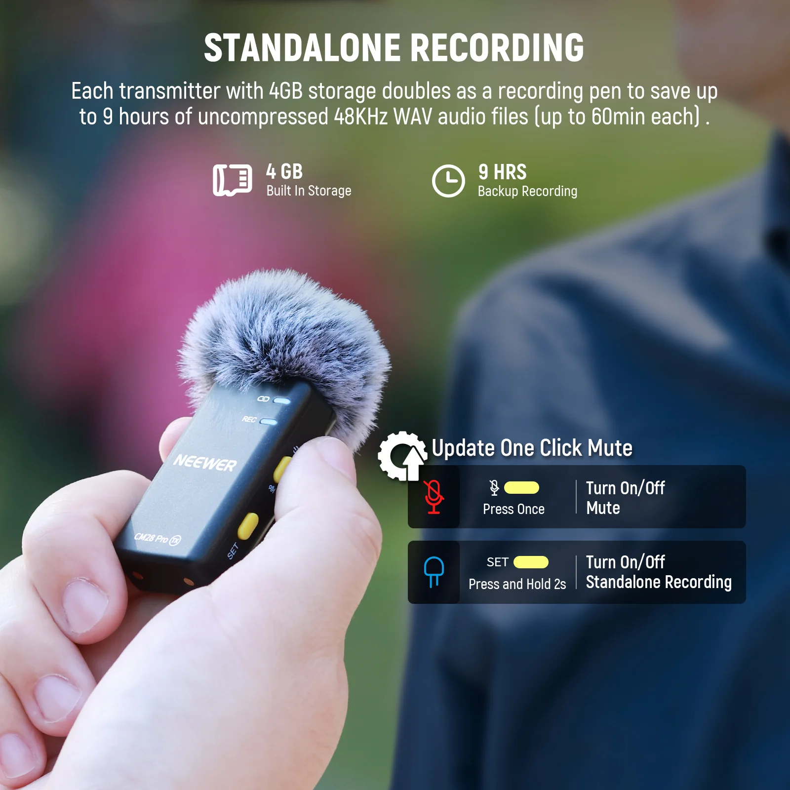 Kit lavaliere wireless Neewer CM28 PRO 2TX-1RX [6]