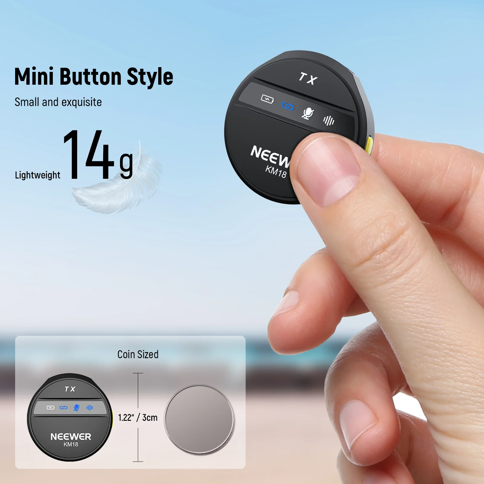Kit lavaliere wireless Neewer KM18 2TX-1RX [2]