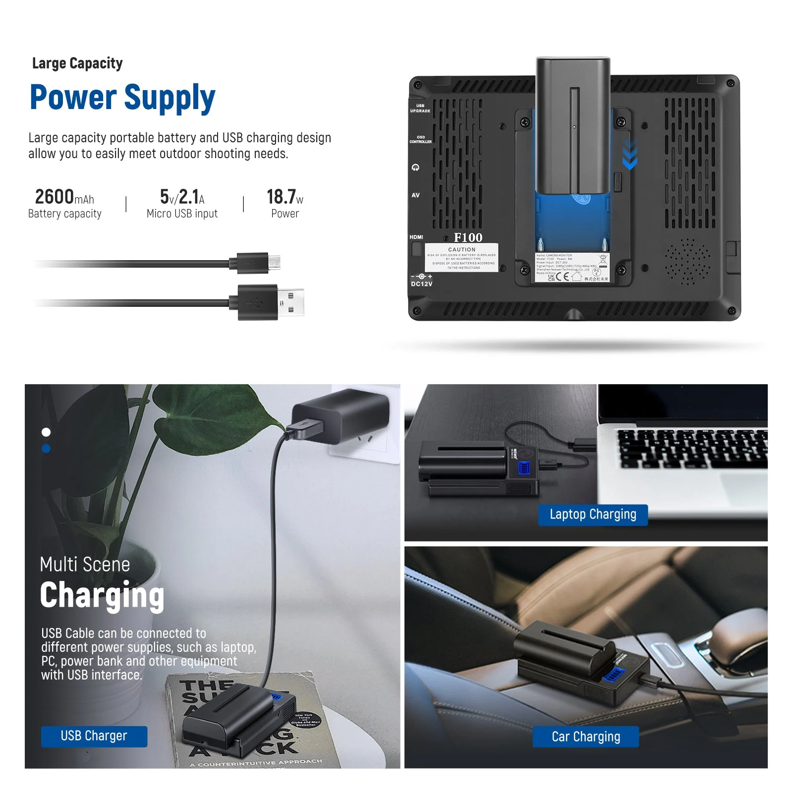 Kit monitor Neewer F100 [4]