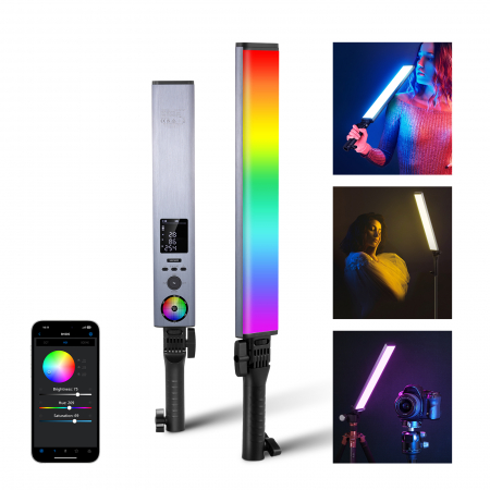 Lampi LED pentru studio - Lampa video LED RBG tub Neewer BH30S