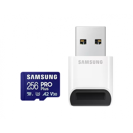Carduri, Memorii & Cititoare - Card de memorie microSD SAMSUNG PRO Plus, 256 GB + cititor